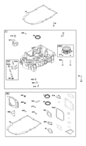 Crankcase Cover/Sump Group Diagram and Parts List for 359775-0005-E1 200000 - 399999 Briggs and Stratton Engine